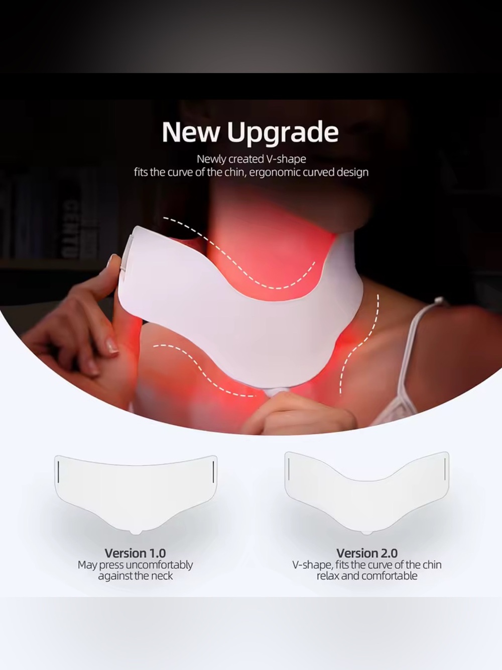 LED Light Therapy Face Mask & Eye Mask - White - Picture 5 of 7